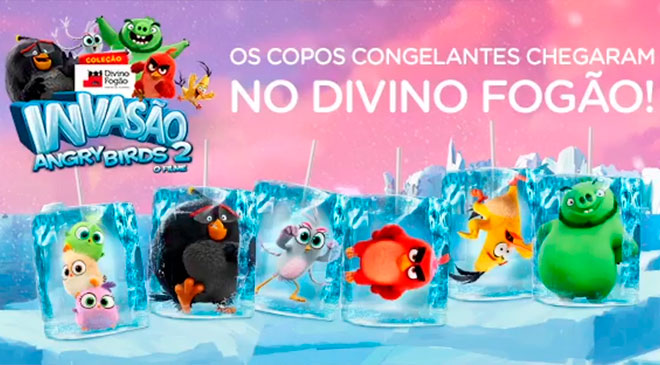 Divino Fogão promove ação com copos colecionáveis do ‘Angry Birds 2’